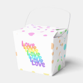Caixinha De Lembrancinhas "Love" Rainbow Polka Dotado