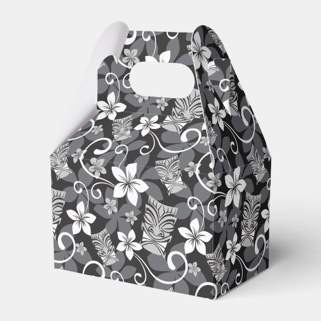CAIXINHA DE LEMBRANCINHAS LUAU TIKI PATTERN (CHARCOAL) (Frente)