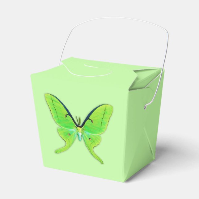 Caixinha De Lembrancinhas Luna moth com um fundo verde pálido (Frente)