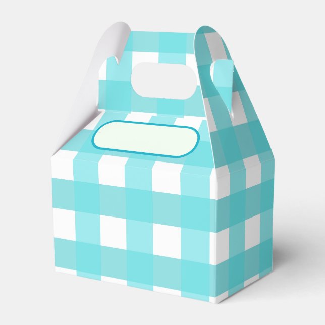 Caixinha De Lembrancinhas Lunch Box Vichy bleu ciel (Frente)