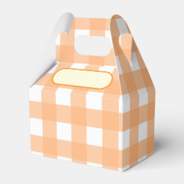 Caixinha De Lembrancinhas Lunch Box Vichy orange pastel