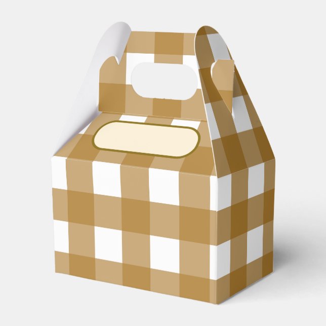 Caixinha De Lembrancinhas Lunch Box Vichy Sienne (Frente)