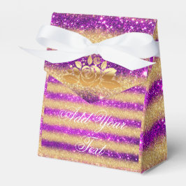 Caixinha De Lembrancinhas Luxo Monograma Rosa Popular Dourado Brilho
