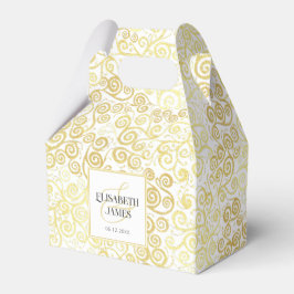 Caixinha De Lembrancinhas Luxury Chic Winter White E Dourado Casamento