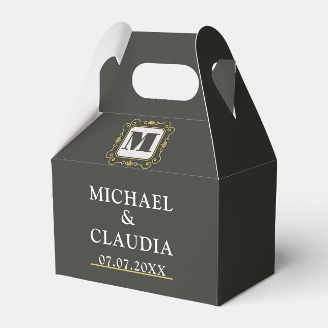 Caixinha De Lembrancinhas Luxury minimal Modern monogram (Frente)