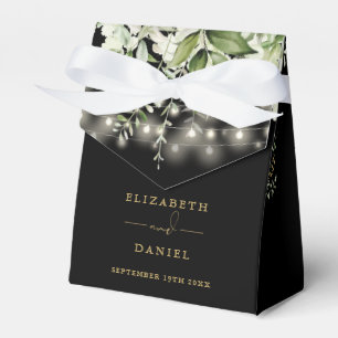 Caixinha De Lembrancinhas Luzes de Corda de Verde com Preto e Dourado Casame