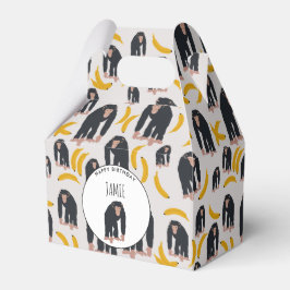 Caixinha De Lembrancinhas Macaco Personalizado Chimpanzee & Banana Aniversár