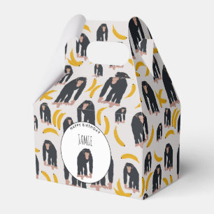 Caixinha De Lembrancinhas Macaco Personalizado Chimpanzee & Banana Aniversár