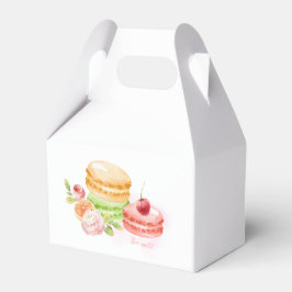 Caixinha De Lembrancinhas Macarões Aquarela Com Cereja