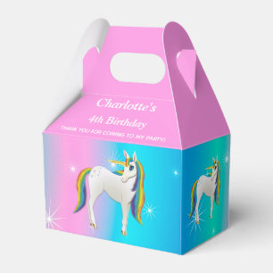 Caixinha De Lembrancinhas Magical Rainbow Unicorn com estrelas espumantes Fa