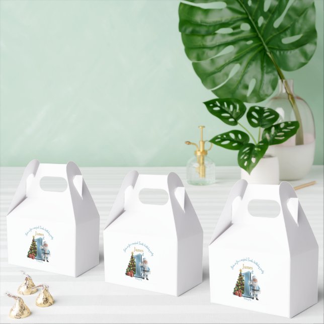 Caixinha De Lembrancinhas Magical Santa Birthday Invitation – 1st Birthday (Múltiplo)