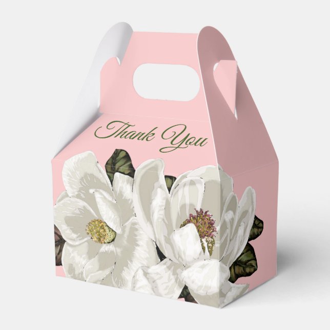 Caixinha De Lembrancinhas Magnolia floresce a rosa (Frente)