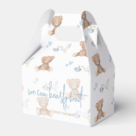 Caixinha De Lembrancinhas MAL podemos esperar Chá de fraldas Blue Watercolor