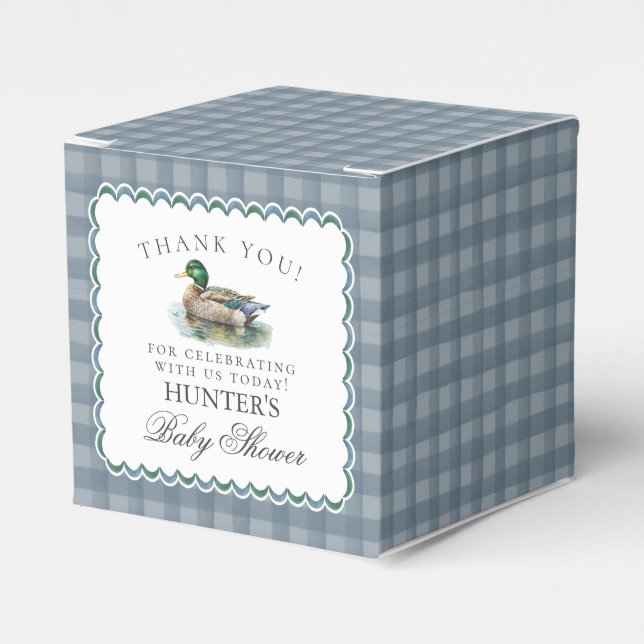 Caixinha De Lembrancinhas Mallard Duck Hunting Boy Baby Shower Favor Boxes (Frente)