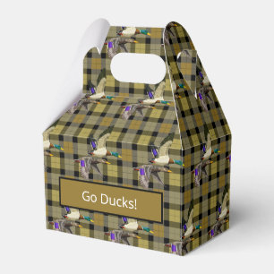 Caixinha De Lembrancinhas Mallard Ducks Na Xadrez