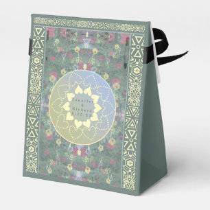 Caixinha De Lembrancinhas Mandala de Wildflower de casamento com Casal+Data