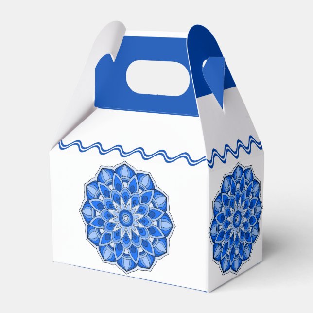 Caixinha De Lembrancinhas Mandala em azul (Verso)
