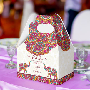 Caixinha De Lembrancinhas Mandala rangoli elephant wedding favor