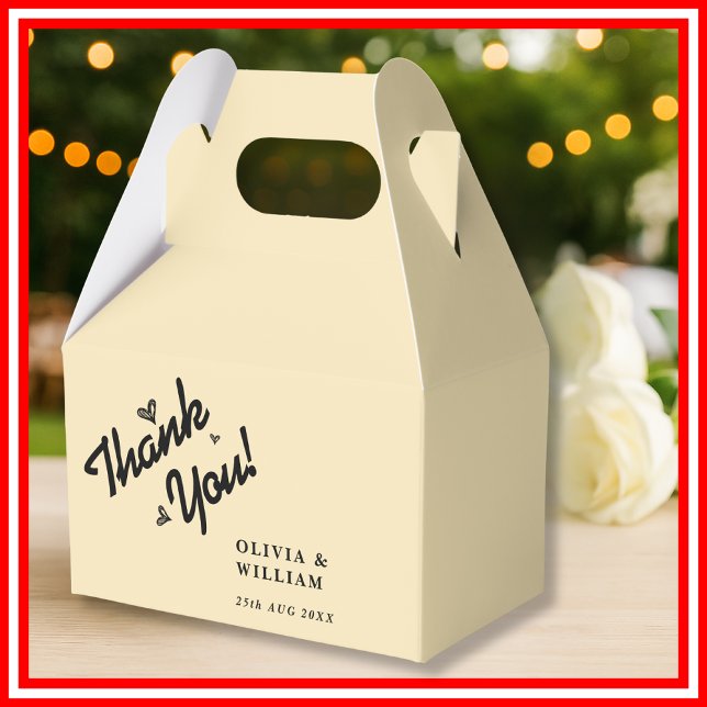 Caixinha De Lembrancinhas Manteiga Casamento Amarelo Obrigado (Criador carregado)