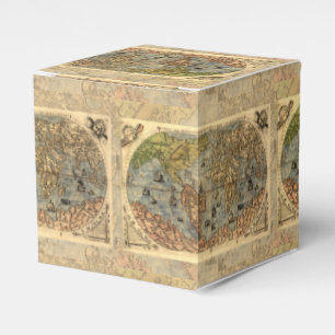 Caixinha De Lembrancinhas Mapa Mundial Atlas Vintage Continentes Históricos