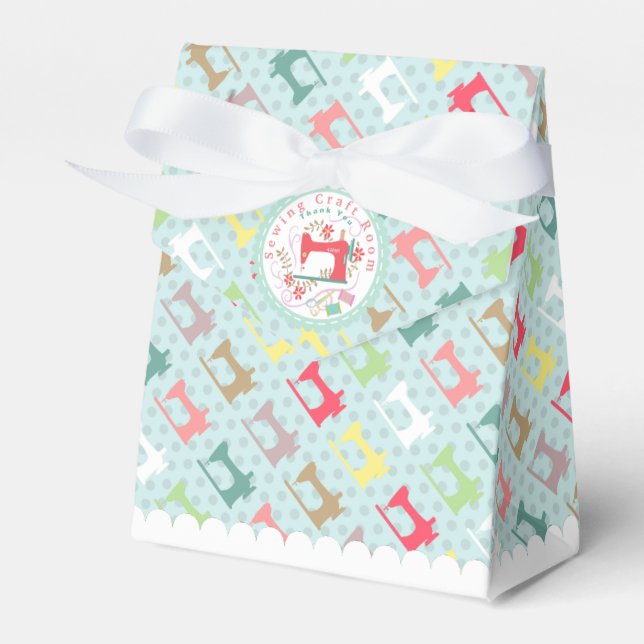 Caixinha De Lembrancinhas Máquina de Costura Love Silhuoette Azul   (Frente)