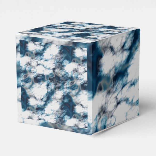 Caixinha De Lembrancinhas Marble Azul (Frente)