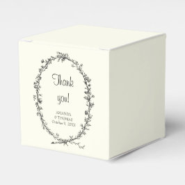 Caixinha De Lembrancinhas Marfim com grinalda rústica elegante casamento chi