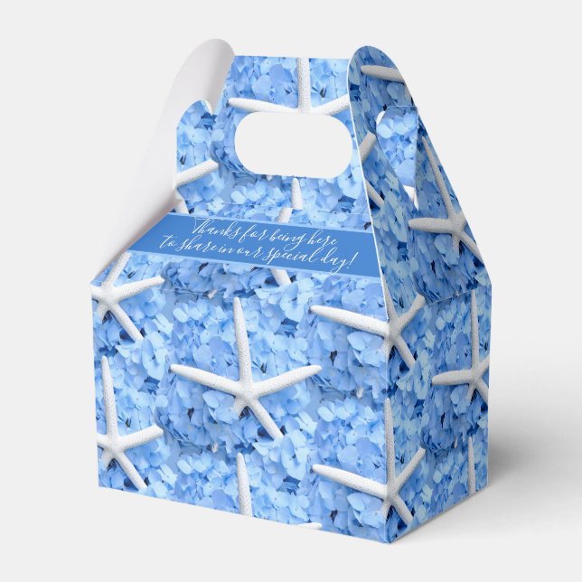 Caixinha De Lembrancinhas Margarida Azul-Jardim Marinha Starfish Obrigado (Frente)