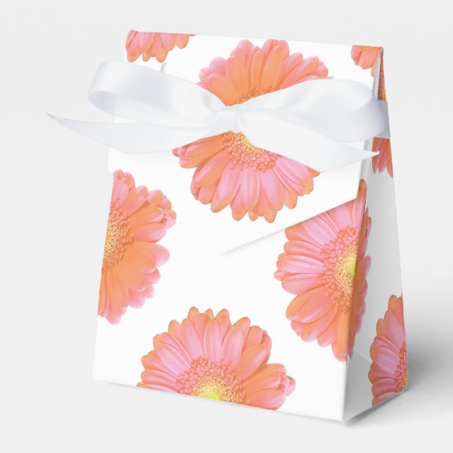 Caixinha De Lembrancinhas Margarida de gerbera laranja (Frente)