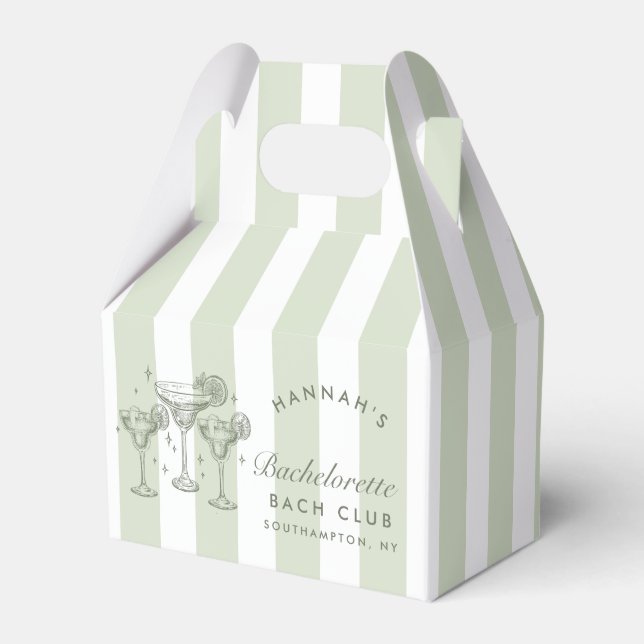 Caixinha De Lembrancinhas Margaritas Modernas Retrô e Noiva Listrada Bach (Frente)