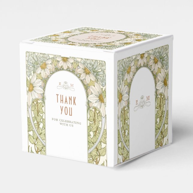 Caixinha De Lembrancinhas Marguerite Margarida Art Nouveau Delicada Mucha (Frente)