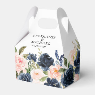 Caixinha De Lembrancinhas Marinho Azul Blush Rosa Rosa Boho Casamento