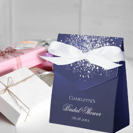 Caixinha De Lembrancinhas Marinho azul, obrigado prateado  seu chá de panela