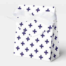 Caixinha De Lembrancinhas Marinho azul polka cruza em branco