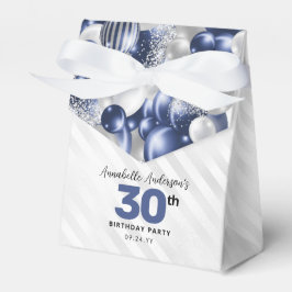 Caixinha De Lembrancinhas Marinho Azul Prata Balão Brilhante Favorito Aniver