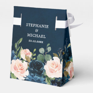 Caixinha De Lembrancinhas Marinho Blue Blush Rose Boho Casamento