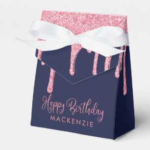 Caixinha De Lembrancinhas Marinho Blue Pink Sparkle Drives Aniversário