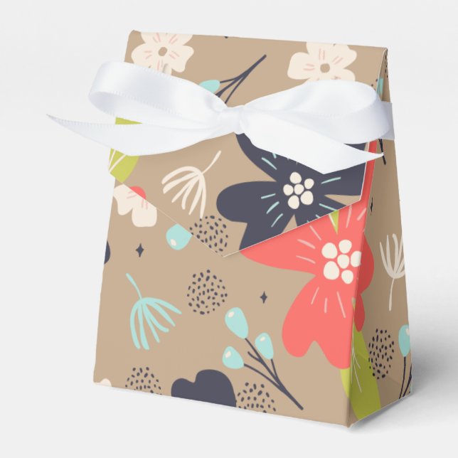 Caixinha De Lembrancinhas Marinho Branco de Poinsettia de Natal desenhado (Frente)