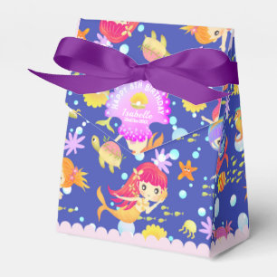 Caixinha De Lembrancinhas Marinho de Sereias Azul