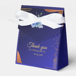 Caixinha De Lembrancinhas Marinho Elegante e Laranja Queimada | Foto Obrigad