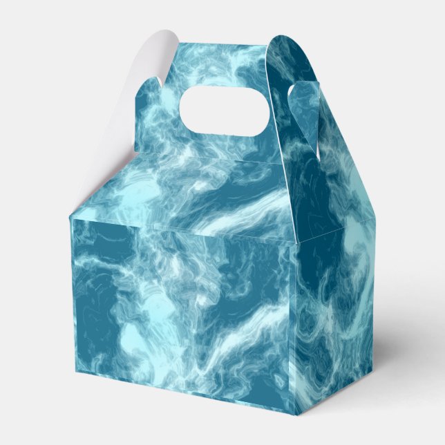 Caixinha De Lembrancinhas Mármore de água azul (Frente)