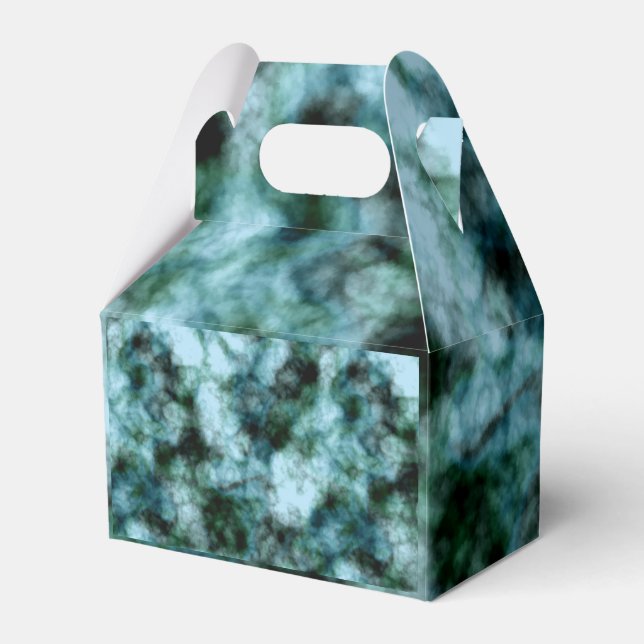 Caixinha De Lembrancinhas Mármore Verde Azul (Frente)