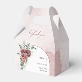 Caixinha De Lembrancinhas Marrom escuro rosa de eucalipto dourado