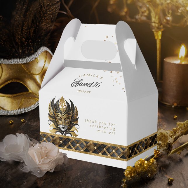 Caixinha De Lembrancinhas Mascarada Mask Motif Harlequin Black ID1032 (Criador carregado)