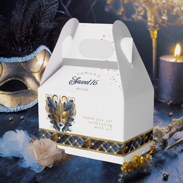 Caixinha De Lembrancinhas Mascarada Mask Motif Harlequin Blue ID1032 (Criador carregado)