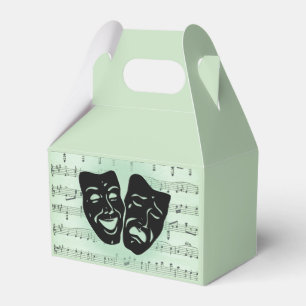 Caixinha De Lembrancinhas Máscaras Gregas de Música Verde e Teatro