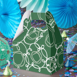 Caixinha De Lembrancinhas Matriz Floral Abstrata (Verde Escuro) Arte Refinad