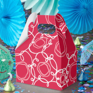 Caixinha De Lembrancinhas Matriz Floral Abstrata (Vermelho) Arte Refinada