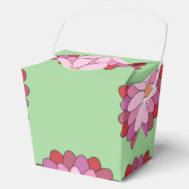 Caixinha De Lembrancinhas Medalhão Verde-Asiático Pastel Rosa Floral