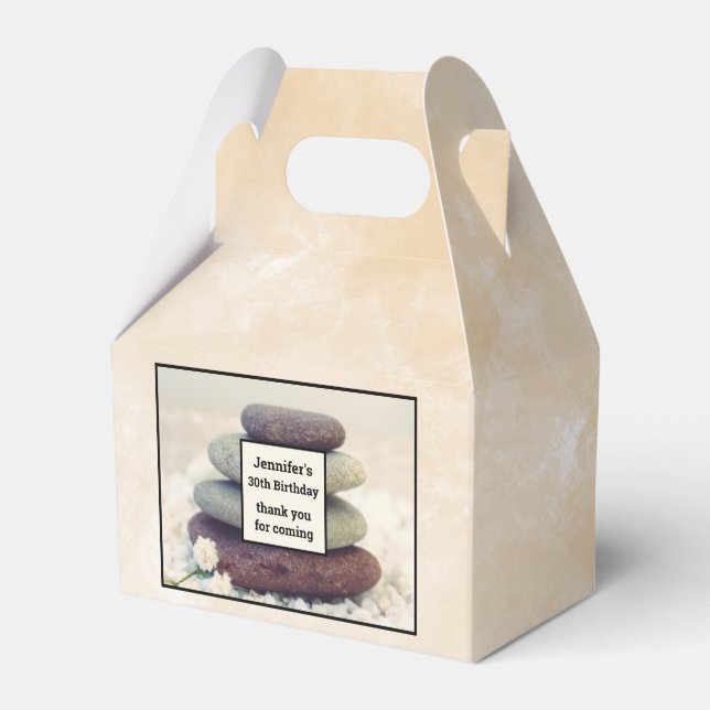 Caixinha De Lembrancinhas Meditativo de Pedras Empilhadas no Cairday Obrigad (Frente)